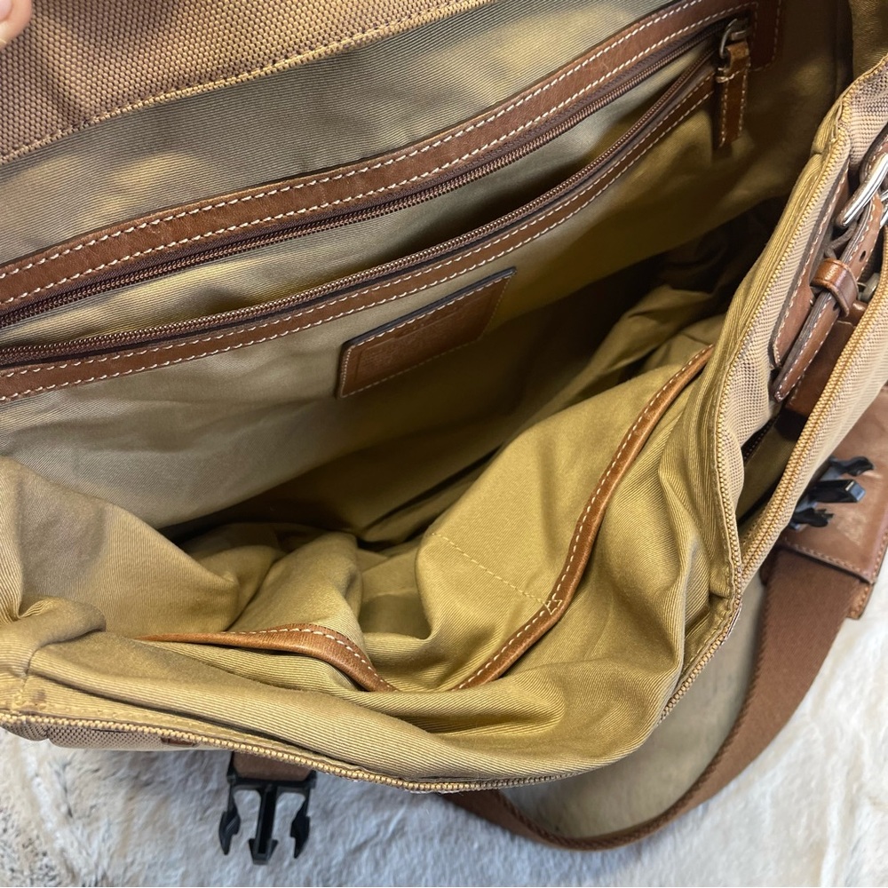 COACH Canvas Messenger Bag with Leather Trim - Picture 10 of 16